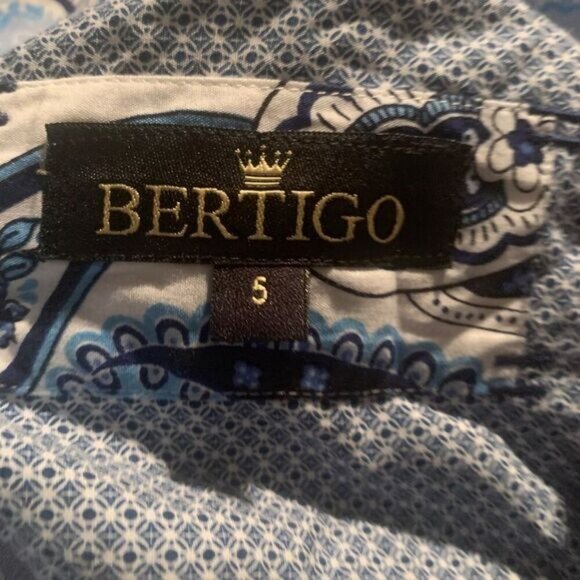 Bertigo 5 Blue Striped Long Sleeve Dress Shirt - Picture 2 of 4